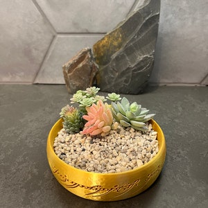 The One Ring Succulent Planter Pot Inspired by Lord of the Rings LOTR The Hobbit Gandalf Frodo Gollum Legolas 3D Printed Succulent Option 1