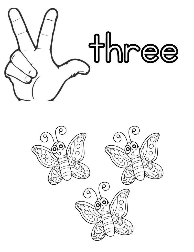 American Sign Language Number Coloring Sheets - Etsy
