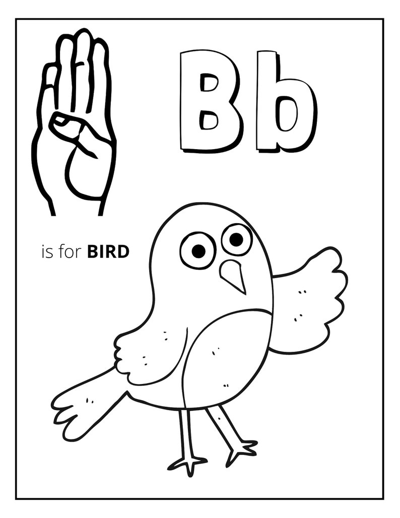 Sign Language Coloring Pages Alphabet - Etsy