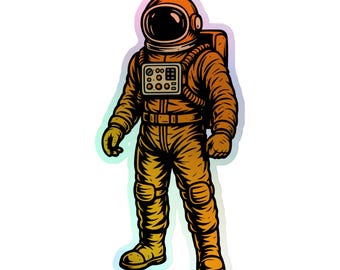 Holographic Astronaut Sticker