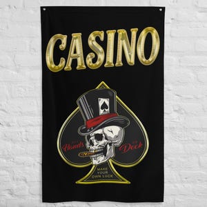 Arte de parede de cassino Man Cave – Decoração vintage de jogos de azar para sala de pôquer, bar ou Man Cave