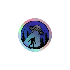 Bigfoot UFO Holographic Sticker