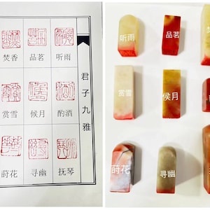 Handgeschnitzter Siegelstein / Traditioneller Chinesischer Kalligraphie Siegelstein / Schöner Naturstein / Einzigartiges Geschenk