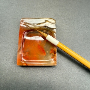 Handmade Ink Stone Decor/Mini Size Stone Decor/Chinese Stone Engraving/Chinese Painting Style Carving/Unique Gift/Custom Stone Carving