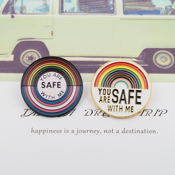 You Are Safe With Me - Pride Pin