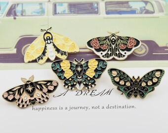 Personalized Gifts, Diy Bag Accessories Materials, Cute Butterfly Moon Pins Enamel