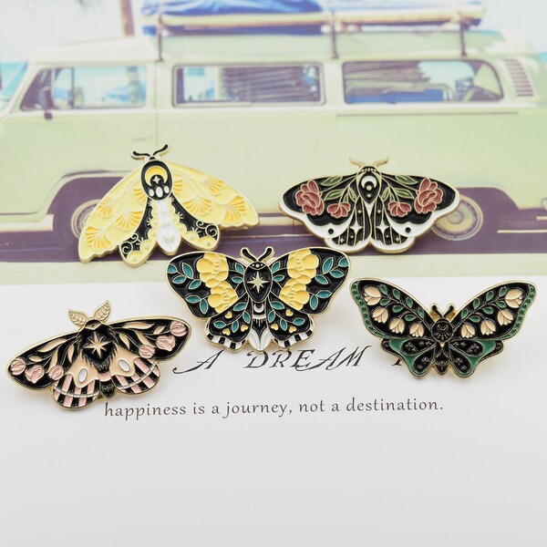 Personalized Gifts, Diy Bag Accessories Materials, Cute Butterfly Moon Pins Enamel