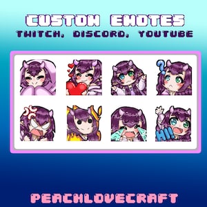 Custom Emotes / Twitch Emoji for streamer / Twitch / Discord / youtube / Cute Chibi anime style / Commission