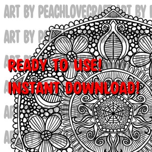 Abstract Intricate Mandala Adult Coloring Page - Version 10