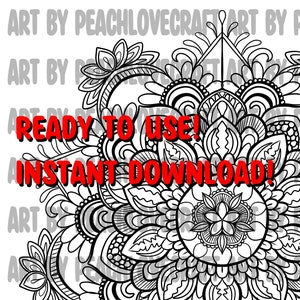Abstract Intricate Mandala Adult Coloring Page - Version 9