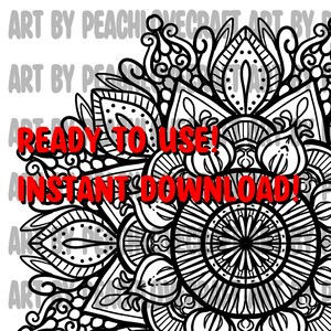 Abstract Intricate Mandala Adult Coloring Page - Version 7