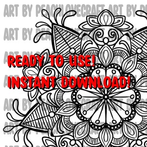 Abstract Intricate Mandala Adult Coloring Page - Version 8