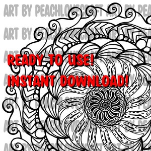 Abstract Intricate Mandala Adult Coloring Page - Version 6