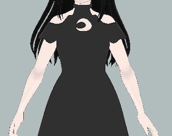 Vroid Model Assets per Vtubing Clothing Moon Dress Modello femminile 3D