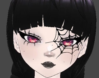 VRoid Body + Face Texture Gothic Spider Female Halloween 3D Vtuber Model Makeup