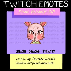 Twitch | Discord かわいいピンクのウサギの水分補給エモート