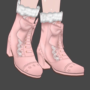 Vroid Model Assets Clothing Texture Kawaii Pastel High Heeled Boots