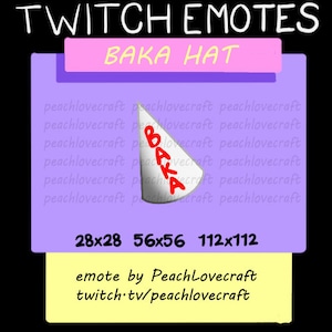 Twitch or Discord Baka Hat Emote