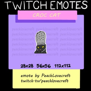 Funny Croc Cat Emotes for Streamers for Twitch Discord or Youtube Meme