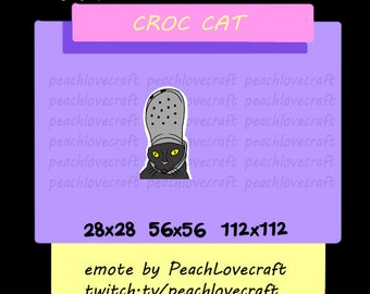 Funny Croc Cat Emotes for Streamers for Twitch Discord or Youtube Meme