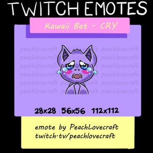 Emote for Twitch\YouTube\Discord Cute Bat Cry Sad