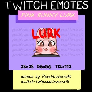 Twitch | Discord かわいいピンクのウサギの潜伏エモート