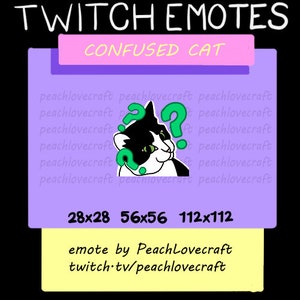 Confused Cute Cat Emote for Twitch Youtube or Discord