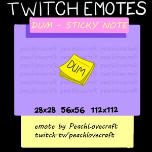Funny Emotes For Streamers for Twitch Discord Youtube Sticky Note Dum