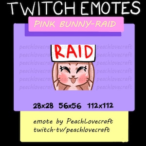 Twitch | Discord かわいいピンクのウサギのレイドエモート