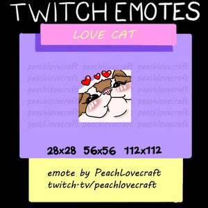 Cute Cat Love Emote for Twitch Discord or Youtube