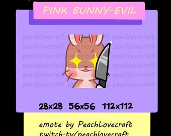 Twitch | Discord Cute Pink Bunny Evil Emote