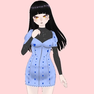 Vroid Model Assets Clothing Sweetheart Dress Pack for 3D Female Model Vtubing and VRChat