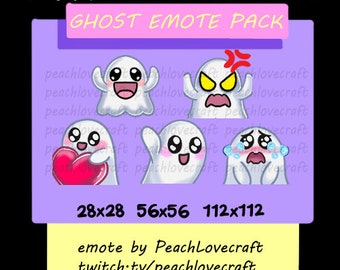 Twitch or Discord Halloween Inspired Ghost Emote Pack