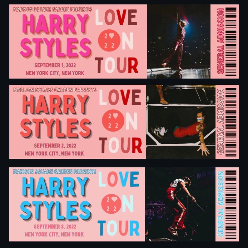 Harry Styles NYC Concert Tickets Etsy