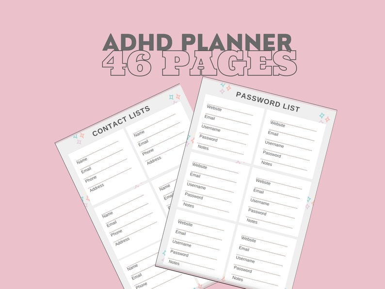 ADHD Digital Planner Printable Planner ADHD Journal Daily Etsy Denmark