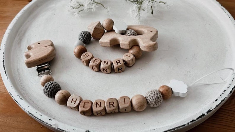 Schnullerkette Personalisiert Schnullerkette mit Name handgemacht zdjęcie 7