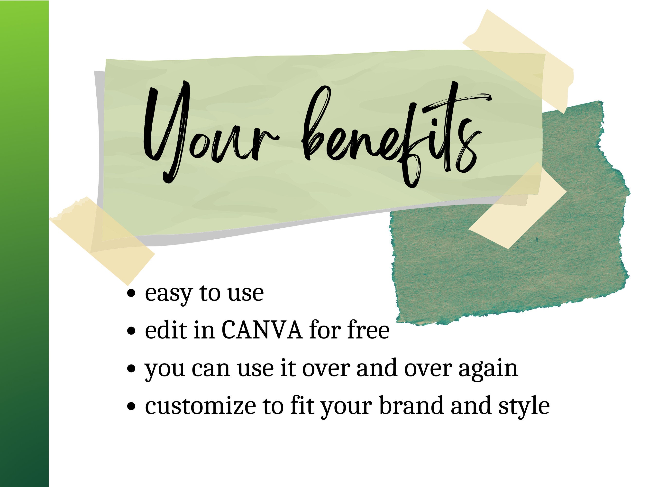 Green Facebook Cover Template Social Media Template Etsy