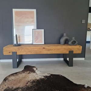 Maßanfertigung Sitzbank Lowboard Konsolentisch Sideboard Massivholz Balkenmöbel Handgemacht Holzbank Naturholz Unikat Rustikal Echtholz Bank
