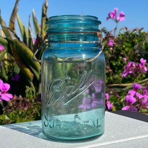 Ballenpot | Blauw Mason Sure Seal Wire Top Quart | Geen deksel