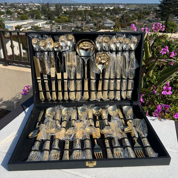 Gold Plated Flatware Etsy