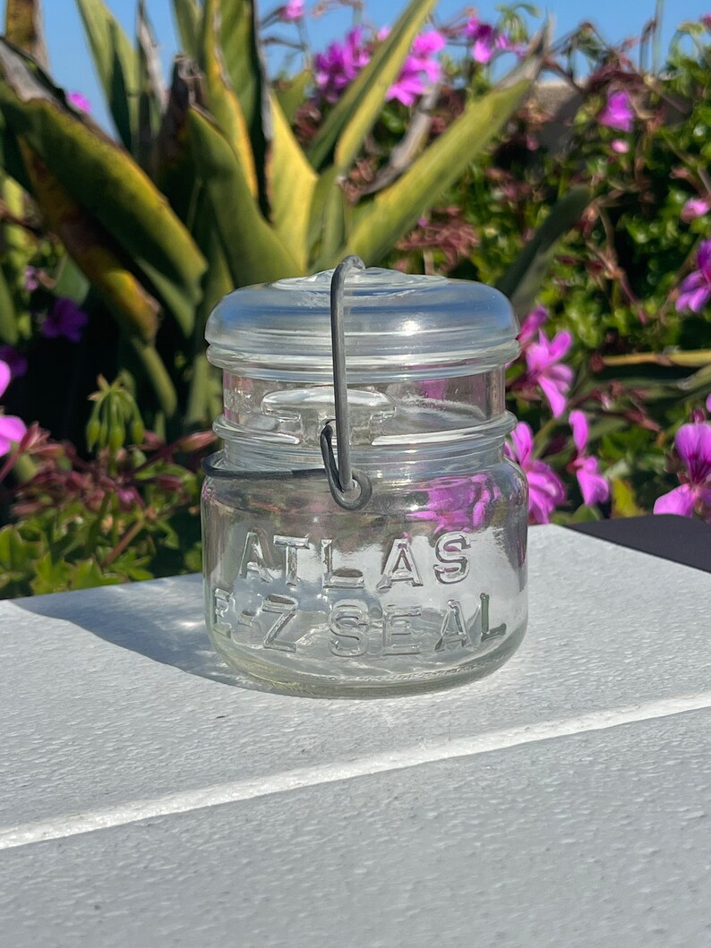 Atlas EZ Seal Jar Vintage Clear Wire Top Half Pint Etsy
