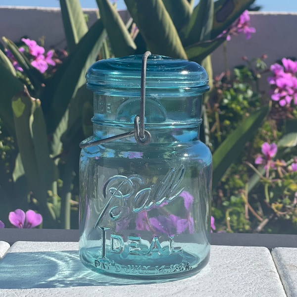 Blue Ball Jar | Vintage Ideal Pint 16 oz