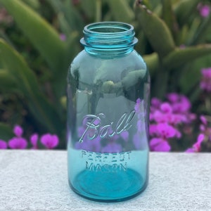 Kugel Einmachglas | Blue Vintage Perfect Glas Half Gallon 64 Unze ohne Deckel