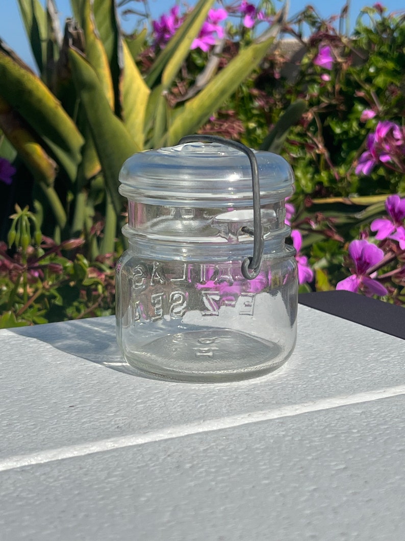 Atlas EZ Seal Jar Vintage Clear Wire Top Half Pint Etsy