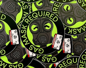 Klistermärke för gasmask krävs, Mr. Yuk | Varning för farligt gods från Strikeforce69