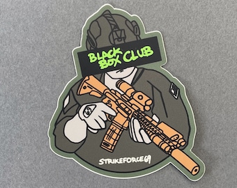 Black Box Club Special Forces-klistermärke för militära och SWAT-taktiska operatörer av Strikeforce69 | Tillverkad i USA