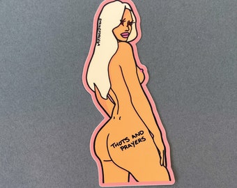 Thots & Prayers Naken Waifu-modellklistermärke av Strikeforce69