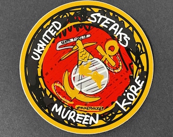 NY humoristisk logotyp för marinkåren | USMC Kiss-Cut-klistermärken och vinyldekaler av Strikeforce69 | 100 % handritade och tillverkade i USA