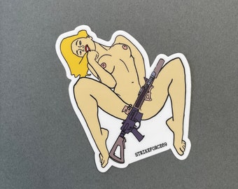 2A Lewd Pinup Tactical Sticker | Made in America | StrikeForce69