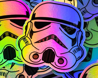 Holografiska Stormtrooper vattentäta vinyldekaler handritade av Strikeforce69 | Tillverkad i USA